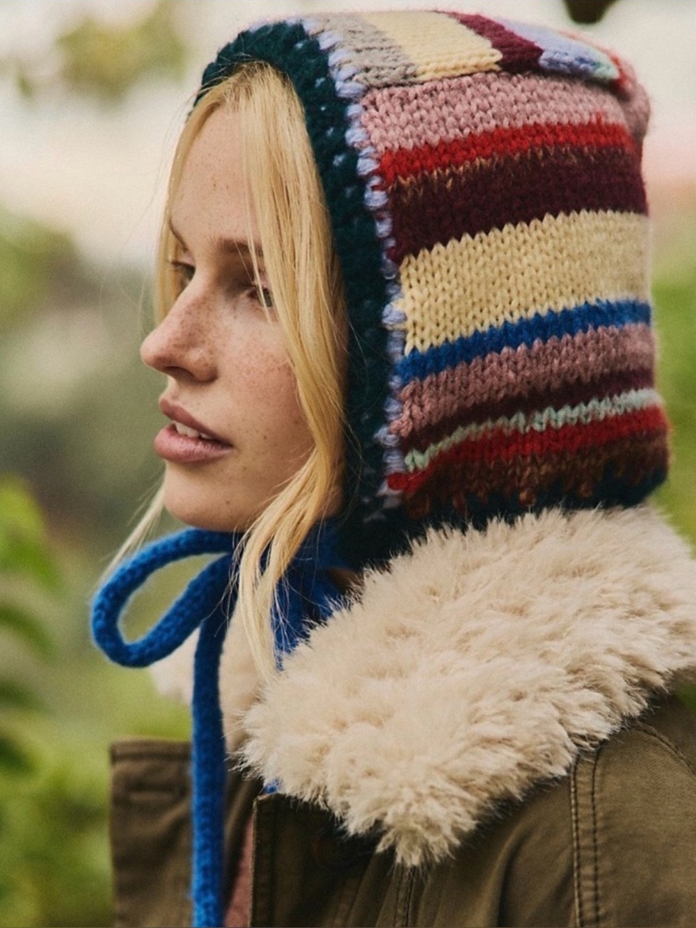 NWOT FREE PEOPLE EVIE MULTI STRIPE BONNET